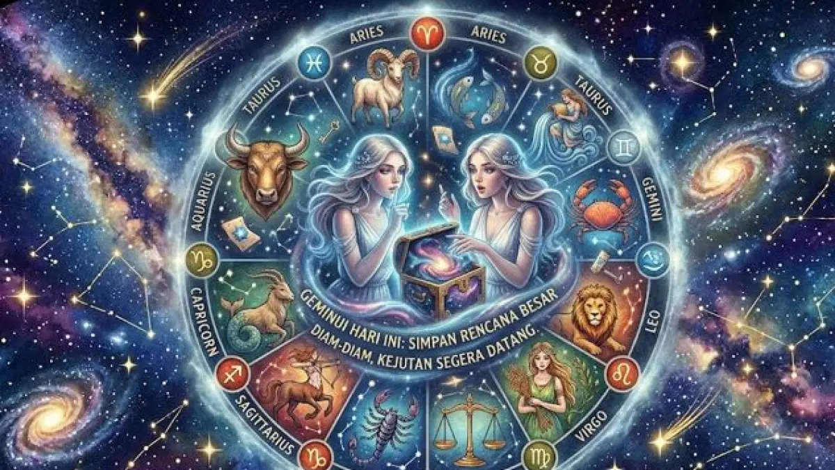 Ramalan zodiak Gemini hari ini menyebut rencana besar sebaiknya disimpan diam-diam karena kejutan besar segera datang. (Gemini Ai)