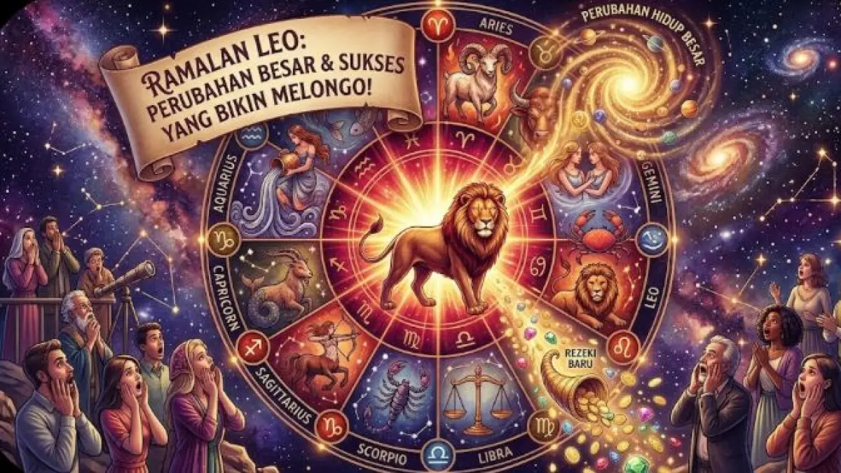 Ramalan zodiak Leo hari ini menunjukkan perubahan hidup besar, rezeki baru, dan kesuksesan yang bikin banyak orang melongo. (Gemini Ai)