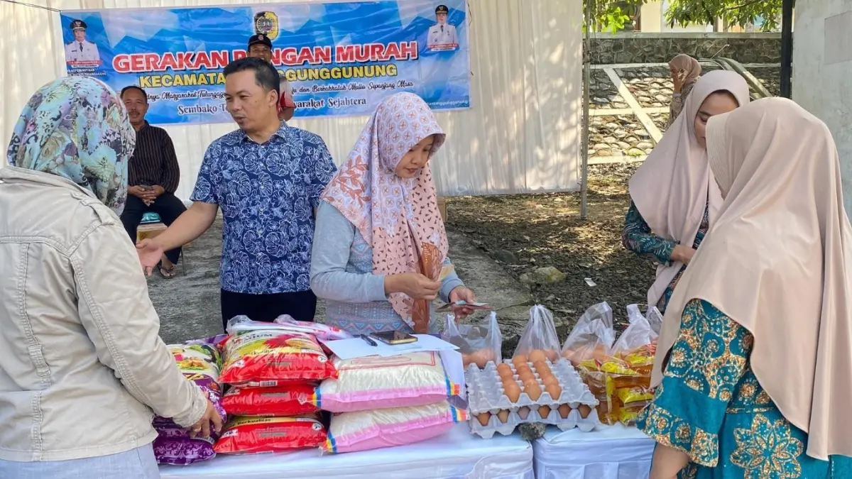 Gerakan Pangan Murah di halaman Kantor Kecamatan Tanggunggunung, Tulungagung, pada 21-22 Mei 2026.(PEMERINTAH KECAMATAN TANGGUNGGUNUNG UNTUK RADAR TULUNGAGUNG)