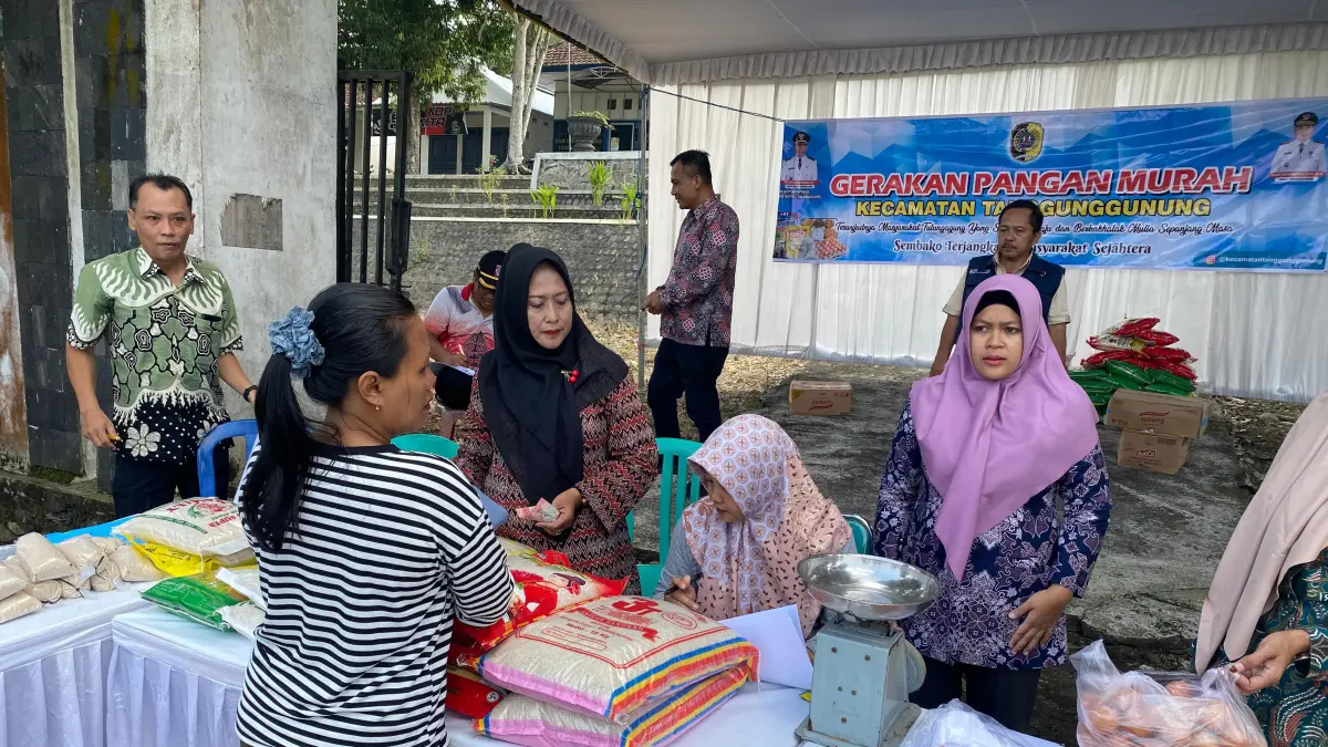 Gerakan Pangan Murah di halaman Kantor Kecamatan Tanggunggunung, Tulungagung, pada 21-22 Mei 2026.(PEMERINTAH KECAMATAN TANGGUNGGUNUNG UNTUK RADAR TULUNGAGUNG)