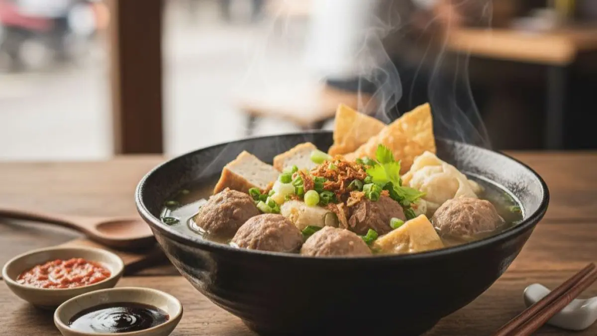 Bakso Cak Bondet Lamongan viral dengan porsi jumbo harga mulai Rp5.000, ramai pembeli dan jadi kuliner favorit pecinta bakso.