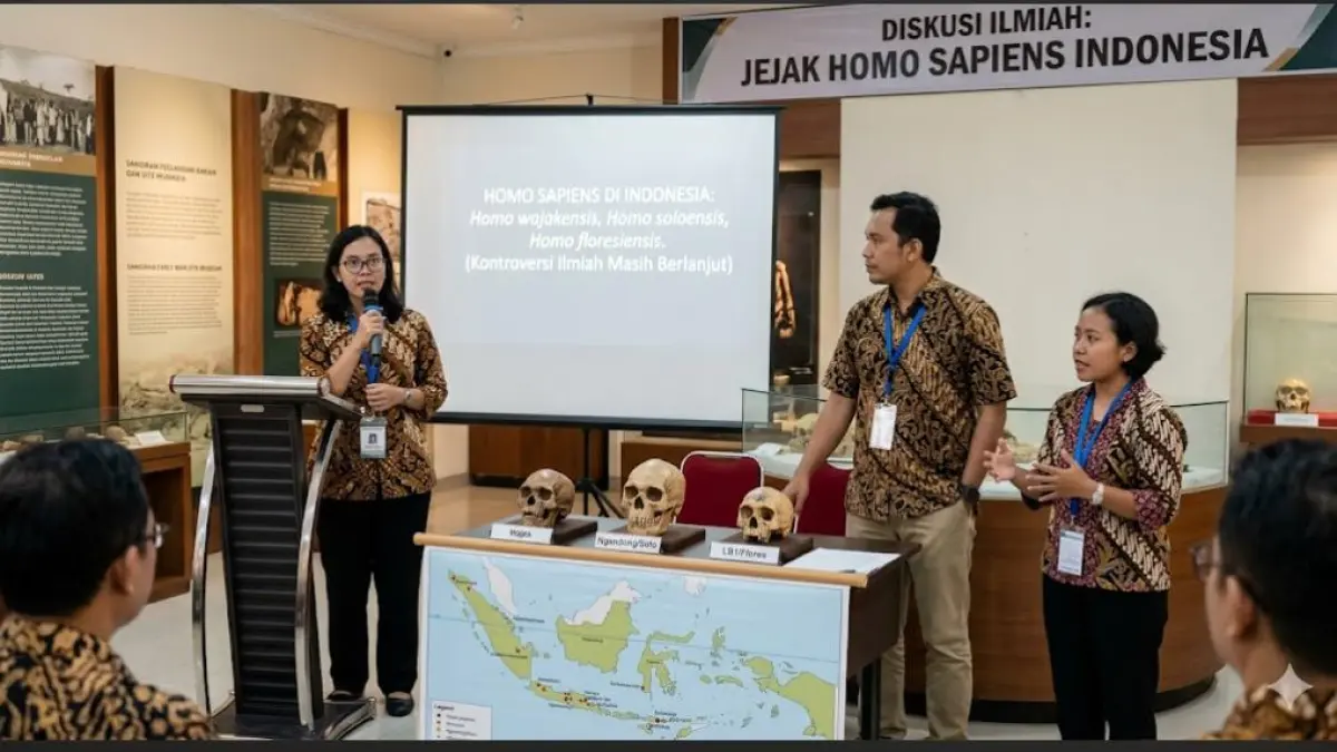Homo sapiens di Indonesia terdiri dari Homo wajakensis, Homo soloensis, dan Homo floresiensis yang masih memicu kontroversi ilmiah.(gemini AI)