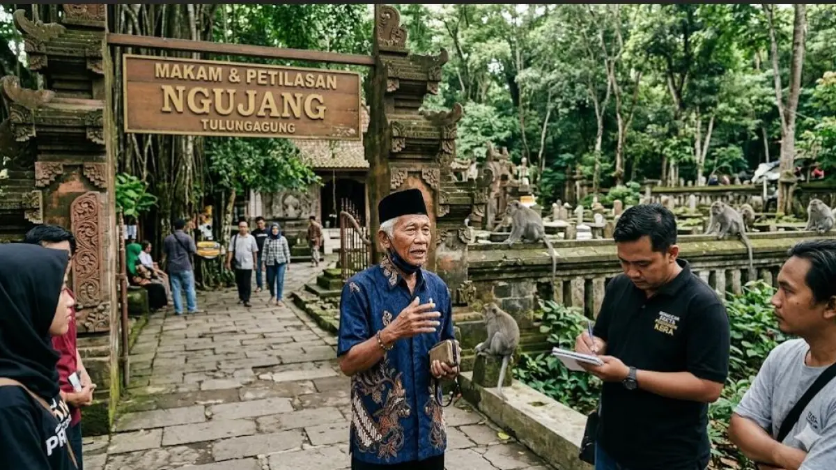 Juru kunci Makam Ngujang Tulungagung bongkar fakta pesugihan kera. Disebut tak ada tumbal, sumur gaib, maupun ritual instan.(GEMINI AI)