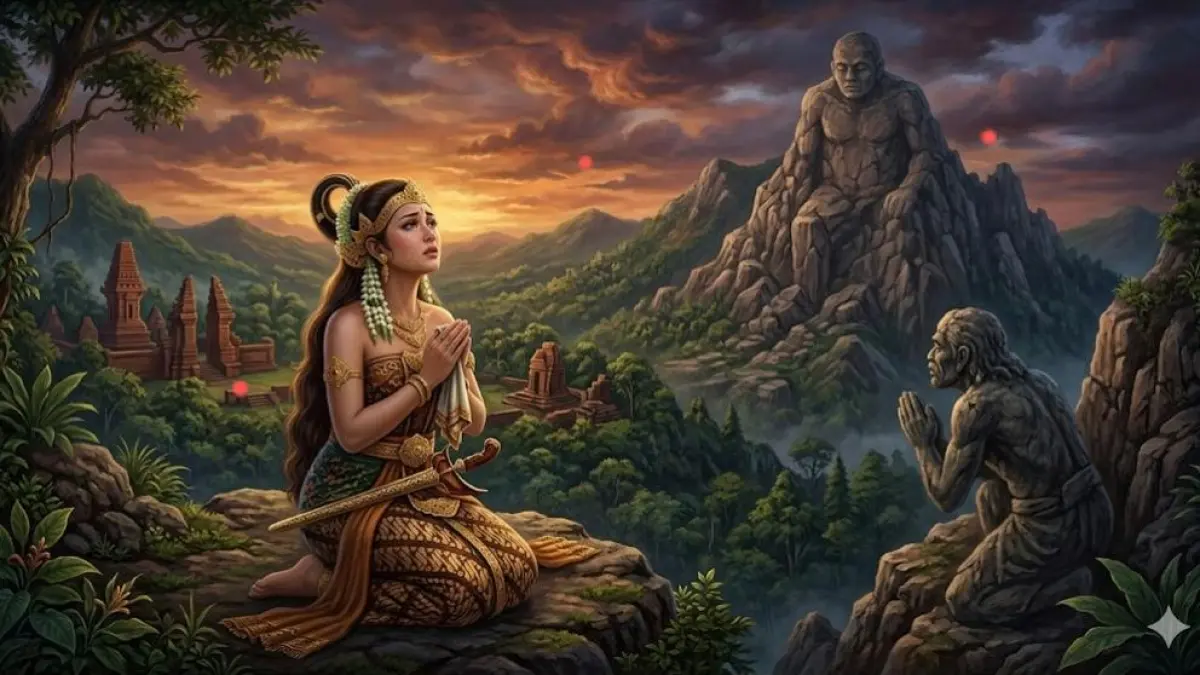 Legenda Roro Kembang Sore dan Gunung Budeg Tulungagung kembali viral. Kisah cinta tragis, kutukan batu, dan sejarah Majapahit.
( Gemini AI )