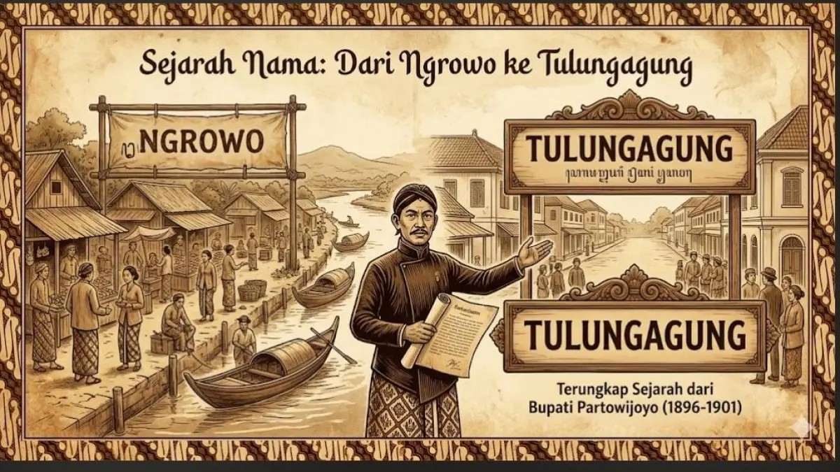 Perubahan nama Ngrowo menjadi Tulungagung terungkap dari sejarah Bupati Partowijoyo yang memimpin pada 1896-1901.(gemini AI)