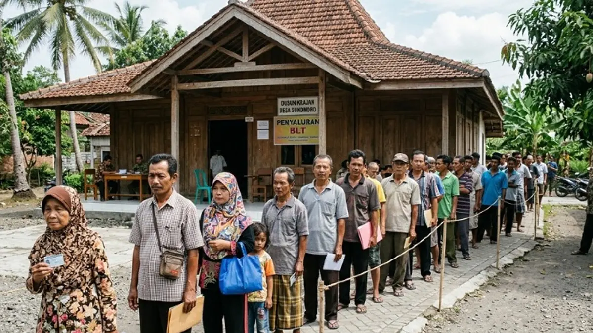 BLT Kesra 2026 Rp900 ribu kembali ramai dibahas, simak syarat penerima, sistem desil dan cara cek bansos online. (Ilustrasi Gemini AI)
