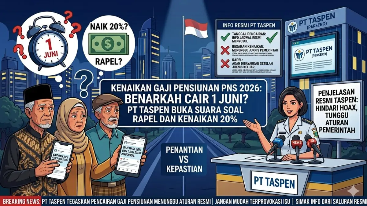 Kenaikan gaji pensiunan PNS 2026 ramai dibahas. PT Taspen akhirnya buka suara soal isu rapel dan kenaikan hingga 20 persen.