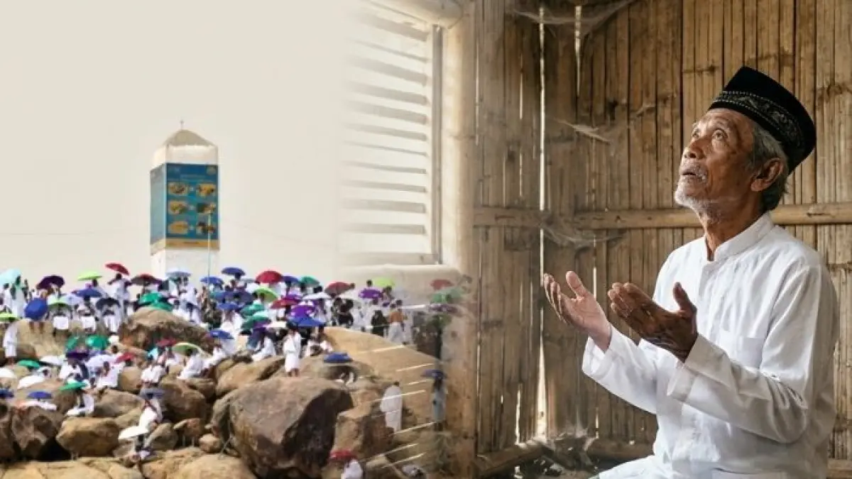 Refleksi Hari Arafah dari Cak Wot tentang makna doa, dzikir, dan kesadaran spiritual meski tak wukuf di Arafah.(GEMINI AI)