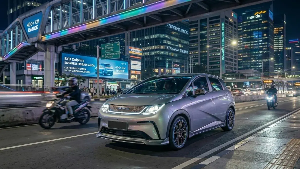 BYD Dolphin Indonesia hadir dengan desain futuristik, baterai efisien, dan fitur modern untuk pasar mobil listrik nasional.
