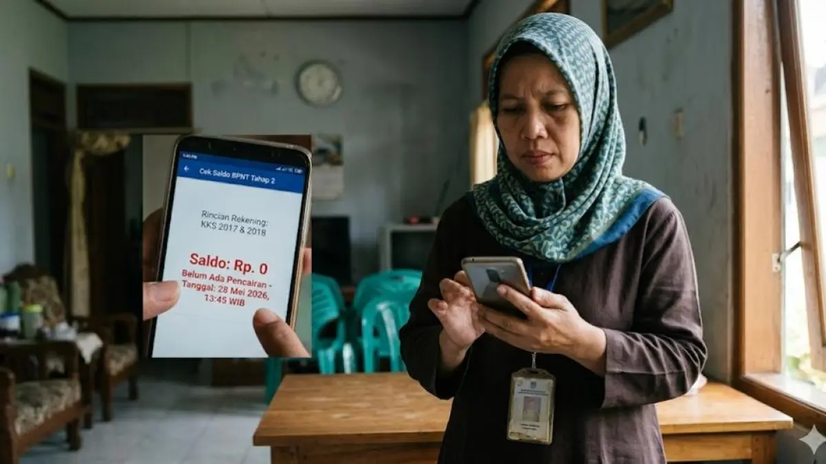 Cek saldo BPNT tahap 2 siang ini 28 Mei 2026, KKS 2017 dan 2018 masih kosong dan belum ada pencairan.(GEMINI AI)