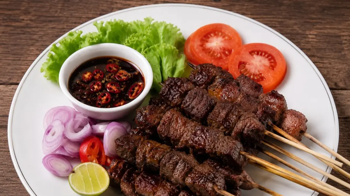 Di tengah banyaknya pilihan olahan daging kurban, sate masih menjadi menu favorit masyarakat karena dianggap paling praktis dan mudah dibuat.(ILUSTRASI AI)