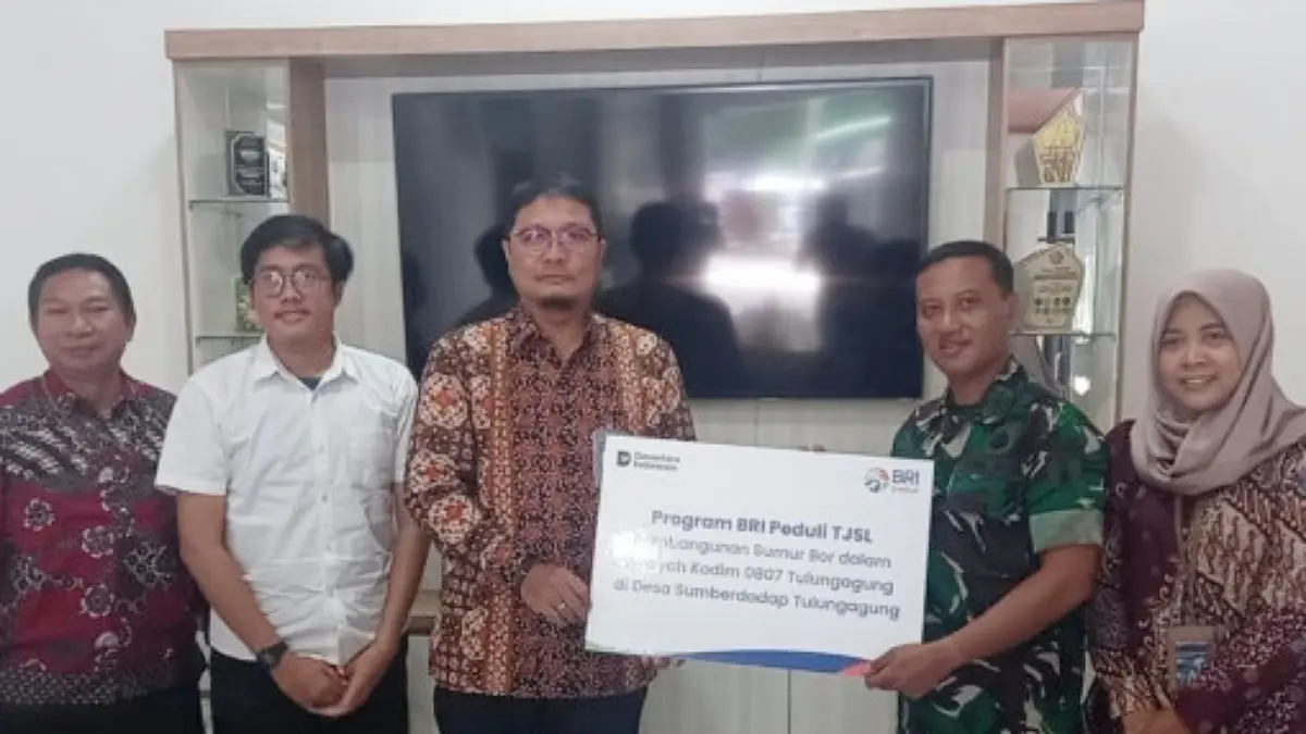 BRI Tulungagung membangun sumur bor senilai Rp184,5 juta di Desa Sumberdadap untuk membantu warga mengatasi krisis air bersih.(DOK BRI TULUNGAGUNG)