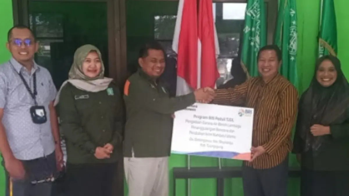 BRI Tulungagung salurkan bantuan sarana air bersih Rp186 juta melalui LPBI NU untuk membantu wilayah terdampak kekeringan.(BRI TULUNGAGUNG)