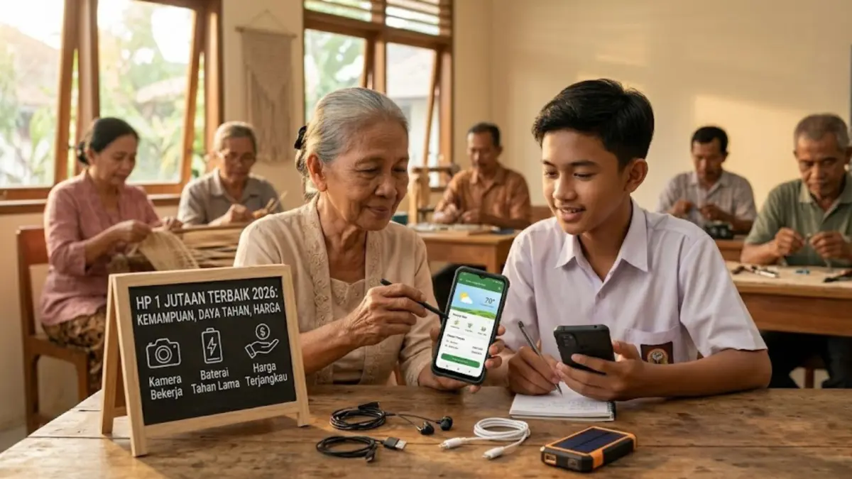 Cari HP 1 jutaan terbaik 2026? Ini daftar lengkap smartphone murah dengan spesifikasi gahar, baterai awet, dan layar tajam untuk kebutuhan harian Anda. (GEMINI AI)