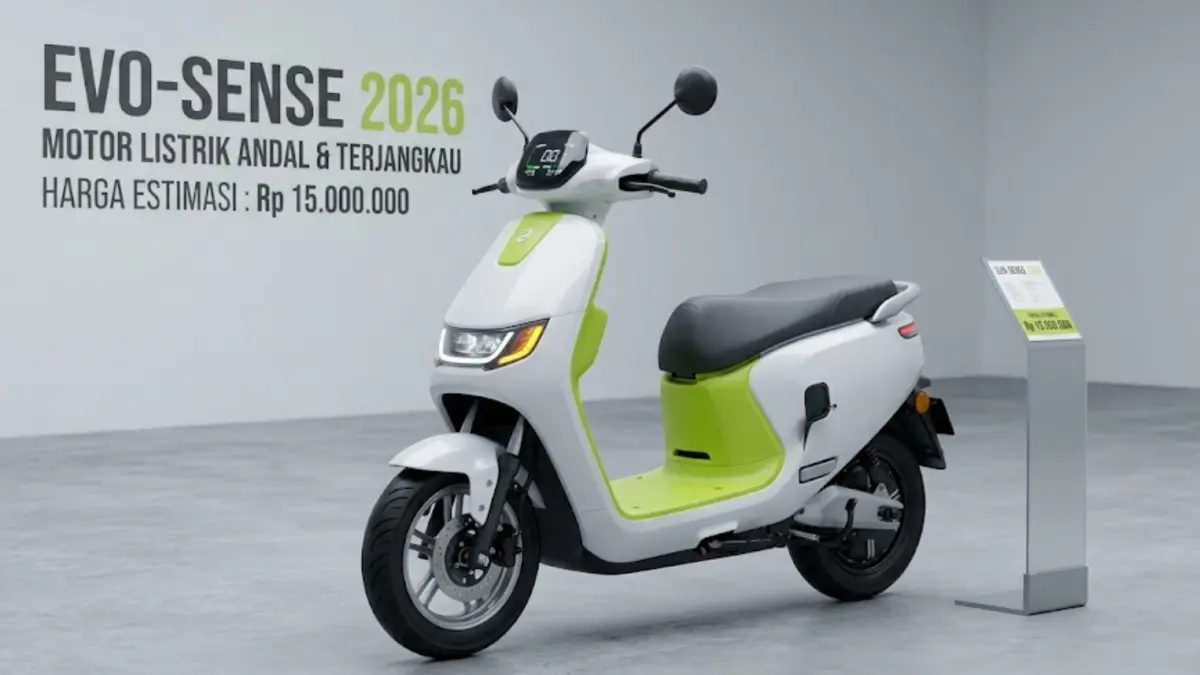 Motor listrik murah 15 jutaan 2026 hadir dengan fitur digital, jarak tempuh lebih jauh, dan biaya operasional hemat. (GEMINI AI)