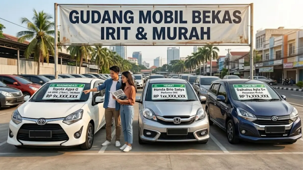 Rekomendasi mobil bekas murah irit BBM cocok untuk anak muda yang mencari kendaraan pertama dengan biaya rendah. (GEMINI AI)