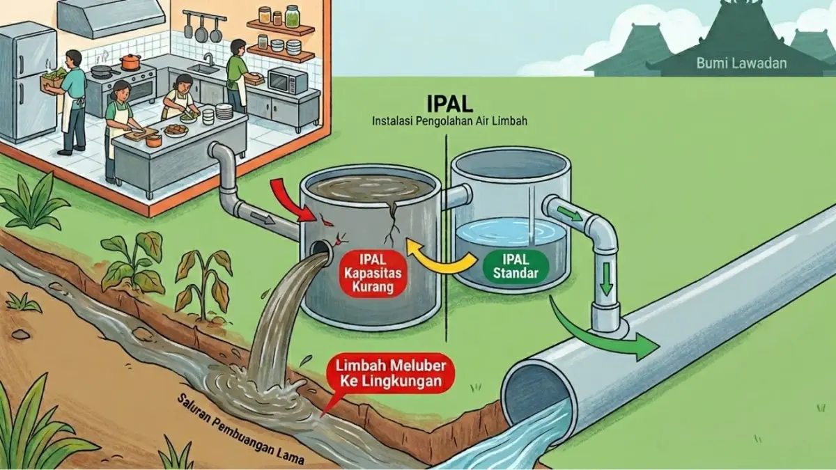 Mayoritas IPAL pada SPPG di Tulungagung belum memenuhi standar yang ditetapkan pemerintah.(ILUSTRASI AI)