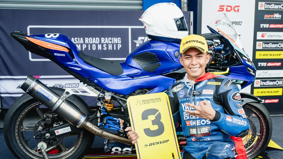 Candra Hermawan podium 3 race 2 kelas AP250 seri 2 ARRC Buriram 2026. (Foto: Yamaha untuk Radar Tulungagung)
