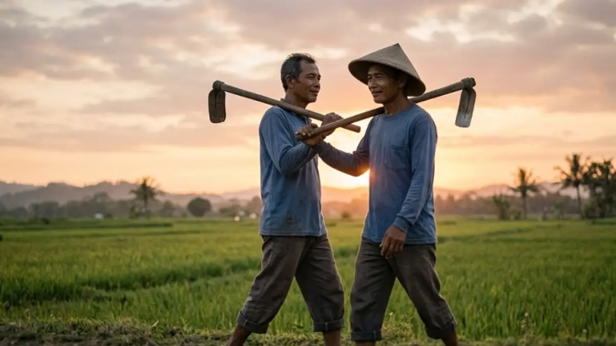 Ngelakoni Tanpa Sambat disebut sebagai tanda kematangan batin dalam filosofi Jawa. Simak makna dan cara menerapkannya. (Ilustrasi Gemini AI)