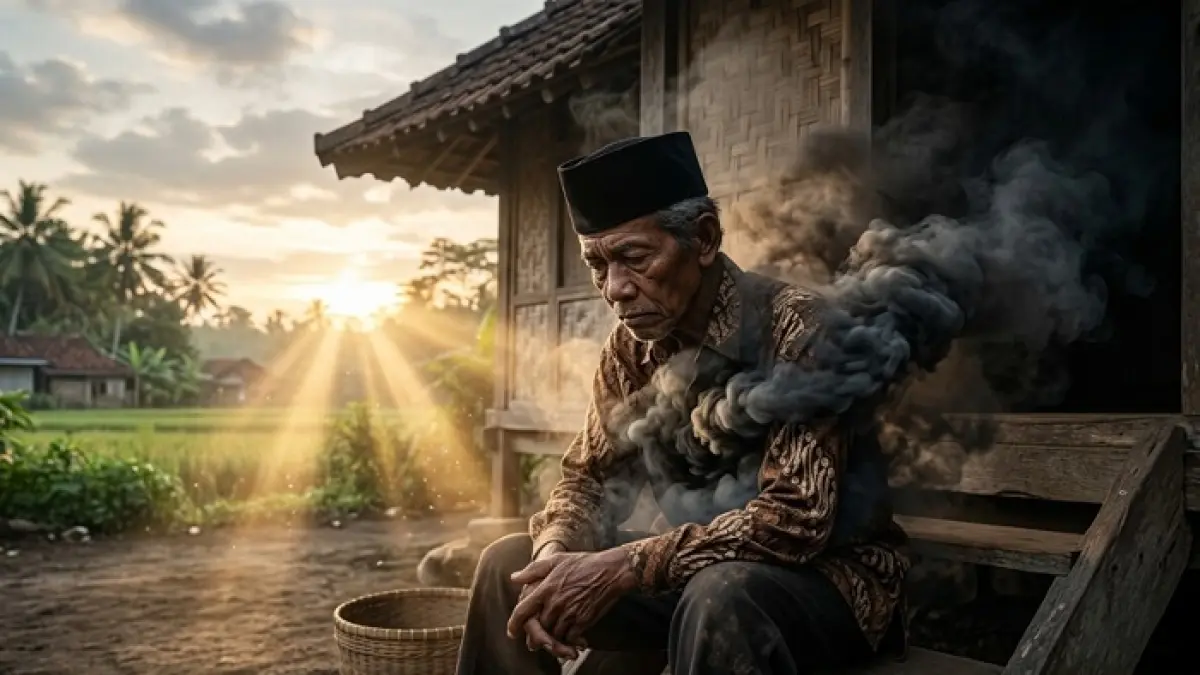 Rezeki seret menurut filosofi Jawa bisa dipicu kurangnya rasa syukur. Simak pesan leluhur yang penuh makna. (Ilustrasi Gemini AI)