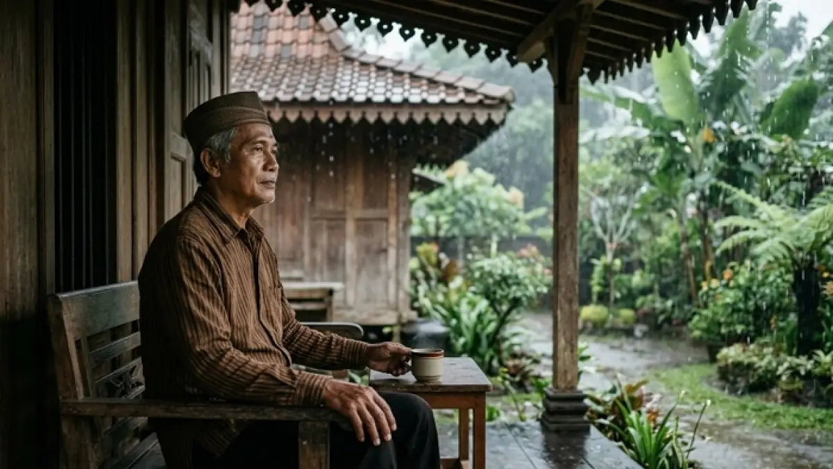 Sabar dan legawa dalam filosofi Jawa disebut menjadi kunci tentraming ati serta tanda kedewasaan batin. (Ilustrasi Gemini AI)