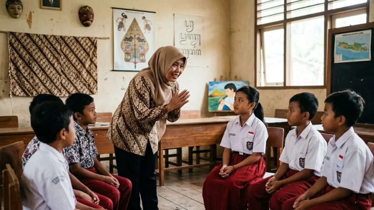 Unggah-ungguh basa Jawa penting dipahami. Kenali perbedaan ngoko, krama madya, dan krama inggil. (Ilustrasi Gemini AI)