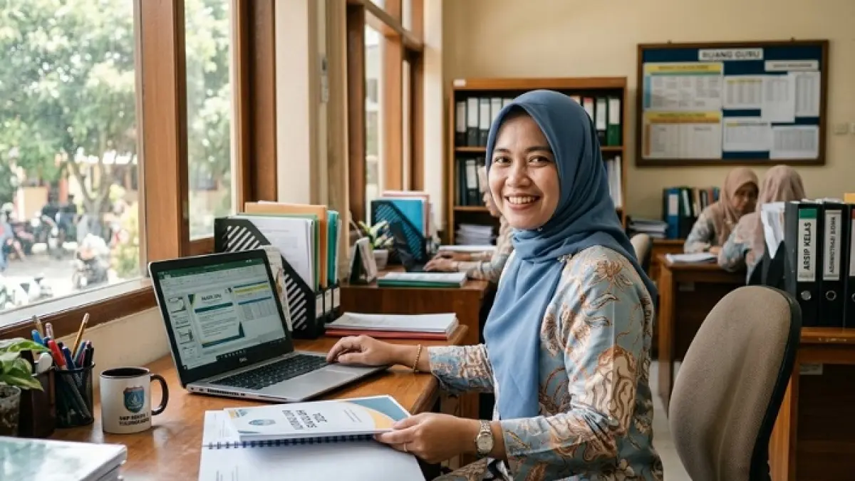 TPG Juni 2026 memasuki tahap validasi. DPR dorong TPG THR dan gaji 13 guru ditransfer langsung dari pusat. (Ilustrasi Gemini AI)