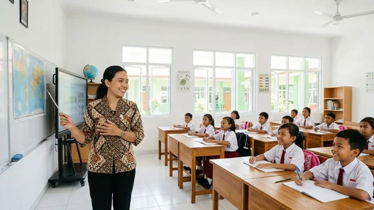 TPG THR 100 persen dan TPG Juni 2026 kembali jadi perhatian guru. DPR usulkan transfer langsung dari pusat. (Ilustrasi Gemini AI)