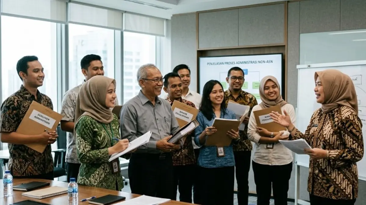 Tenaga honorer resmi memasuki era akhir. Data ASN terbaru menunjukkan PPPK hampir menyamai jumlah PNS. (Ilustrasi Gemini AI)