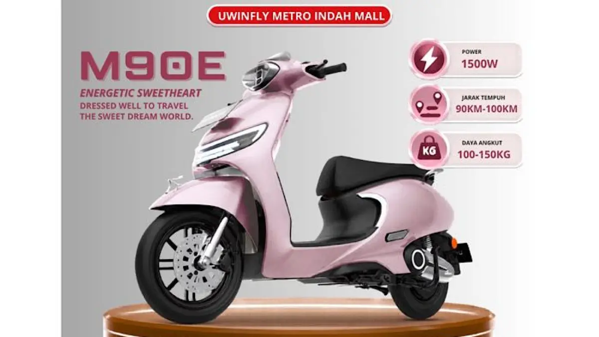 Winfly M110G hadir sebagai motor listrik canggih dengan jarak tempuh 100 km, fitur keyless, dan performa hingga 99 km/jam.(pinterest)