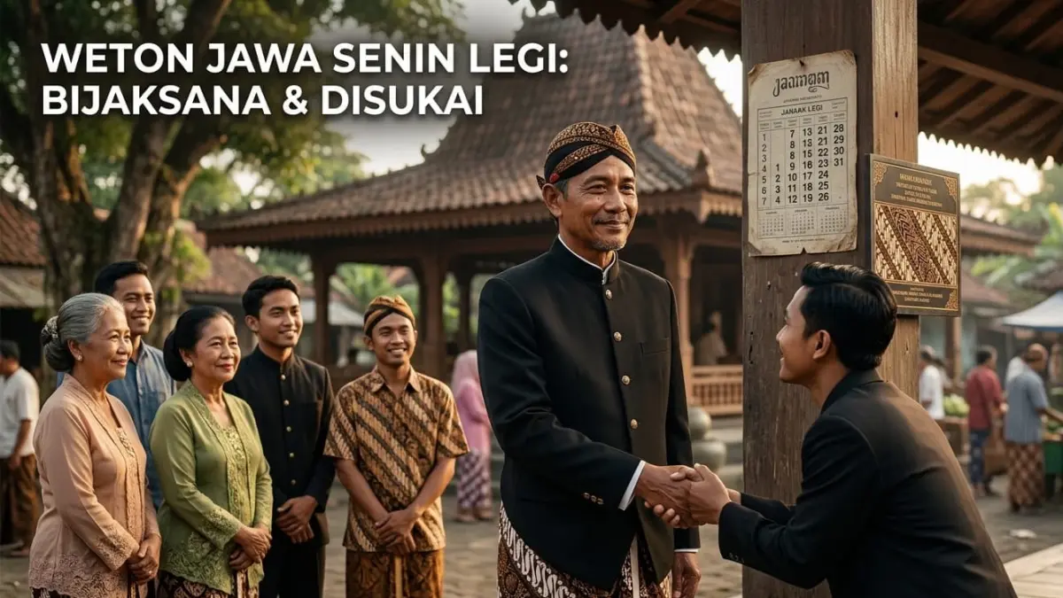 Weton Jawa Senin Legi dipercaya memiliki sifat bijaksana, mudah dipercaya, dan rezeki yang datang dari relasi sosial.