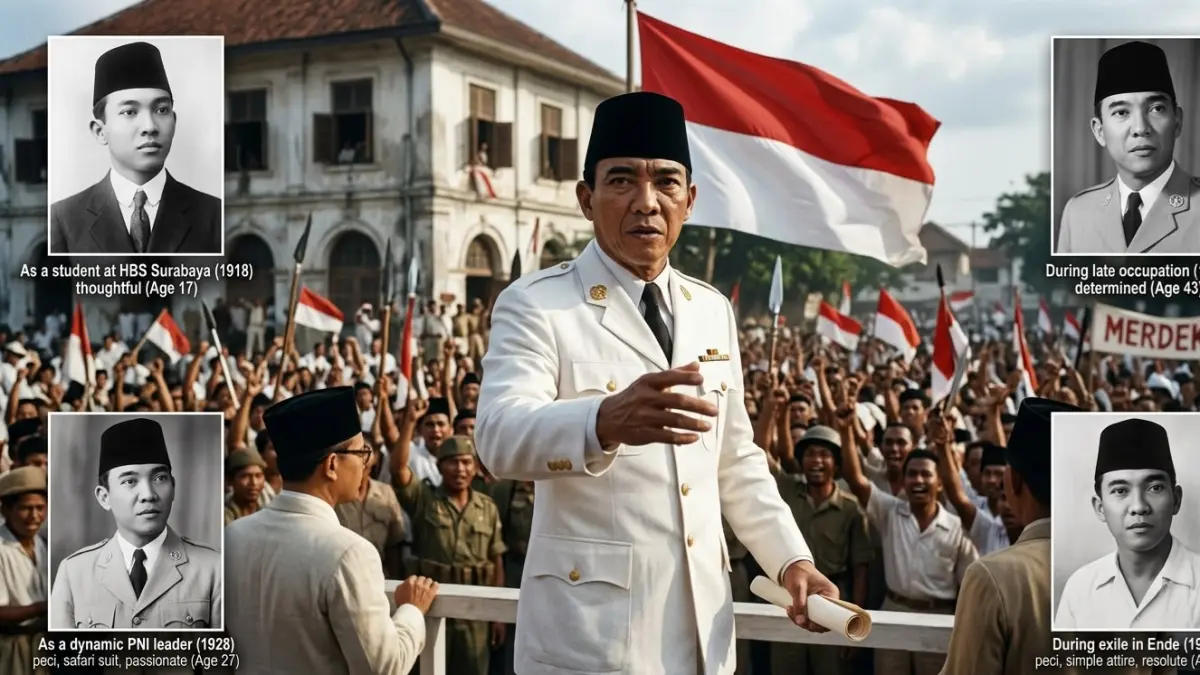 Biografi Bung Karno mengungkap perjalanan hidup sang Proklamator dari masa muda hingga membawa Indonesia merdeka.