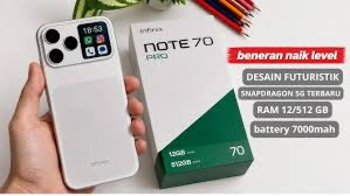 Infinix Note 70 Pro 5G meluncur dengan layar sekunder, kamera 200 MP, dan baterai 7000 mAh. Simak bocoran spesifikasi flagship killer ini di sini!