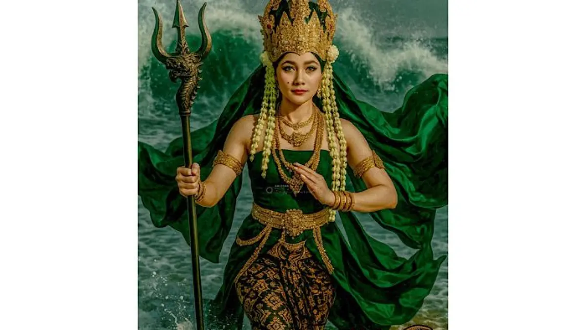 Misteri Nyi Roro Kidul masih dipercaya hingga kini. Benarkah Ratu Pantai Selatan penguasa laut dan penarik korban berbaju hijau?(pinterest)