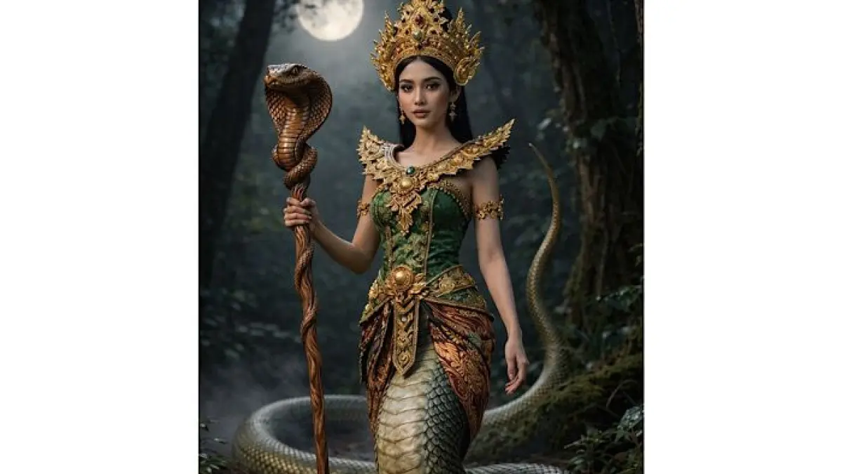 Pesugihan Nyi Blorong diklaim melunasi utang Rp1,1 miliar. Kisah pengusaha furniture yang mengaku bertemu sosok ular bermahkota.(pinterest)