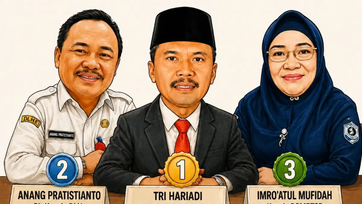 Tiga besar kandidat Sekda Kabupaten Tulungagung.