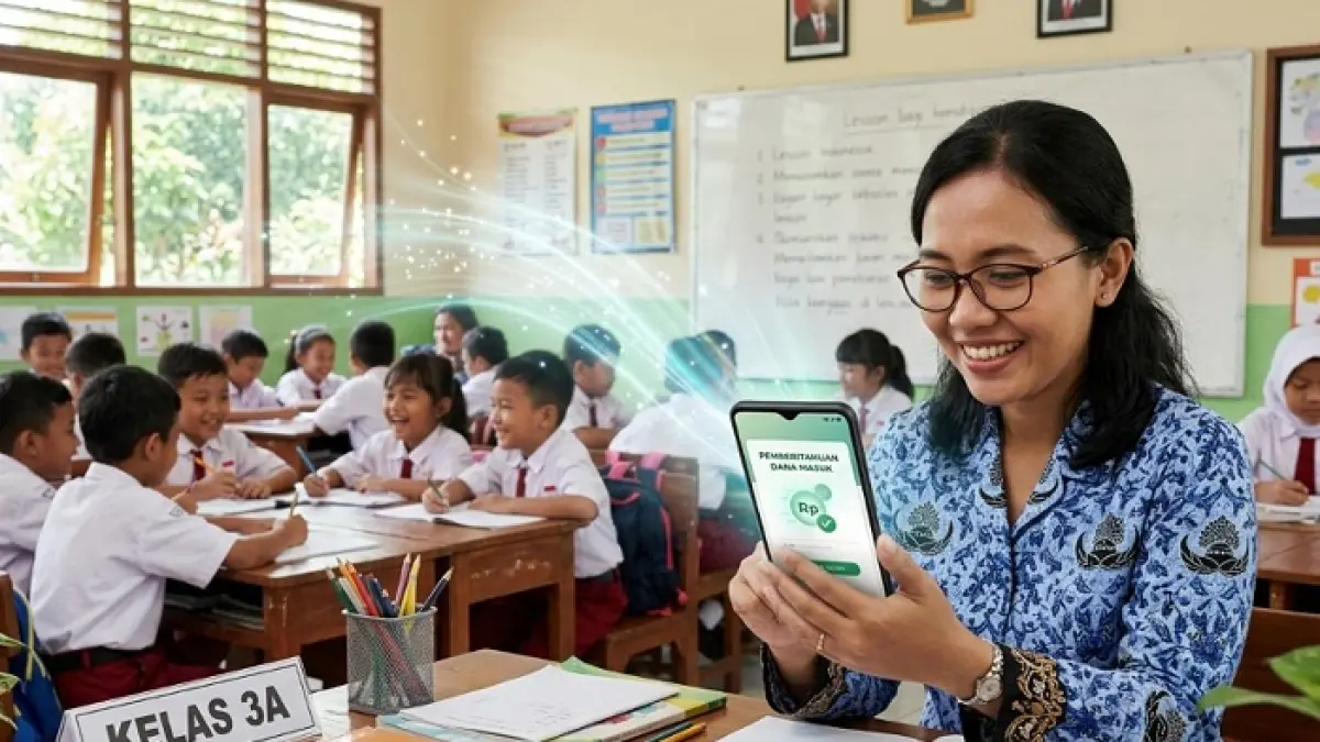 TPG 100 persen disorot DPR RI. Penyaluran tunjangan guru dinilai terhambat di daerah, usulan transfer langsung menguat. (Ilustrasi Gemini AI)