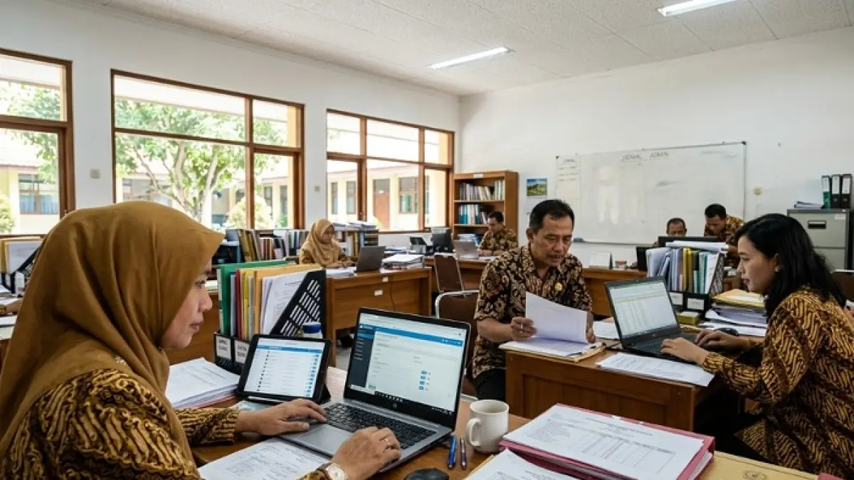 TPG Juni 2026 masih ditunggu guru. SKTP belum terbit dan data hilang di Info GTK? Simak penjelasannya. (Ilustrasi Gemini AI)