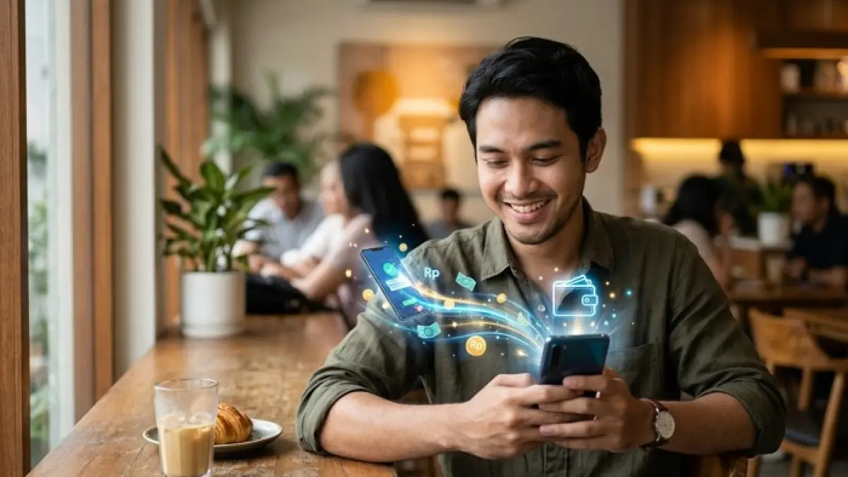 Dana Instan di aplikasi DANA 2026 diklaim bisa muncul dalam 1 menit. Simak cara aktivasi dan syaratnya. (Ilustrasi Gemini AI)