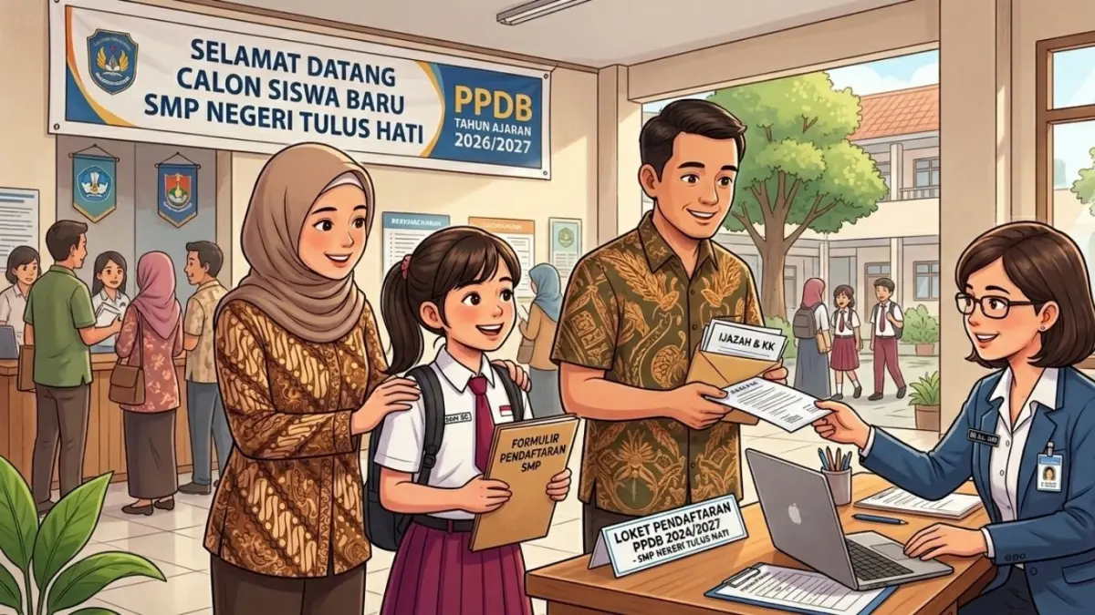 Sebanyak 10.522 calon peserta didik tercatat telah mendaftar pada 48 SMP negeri yang membuka penerimaan siswa baru tahun ajaran 2026/2027.(ILUSTRASI AI)