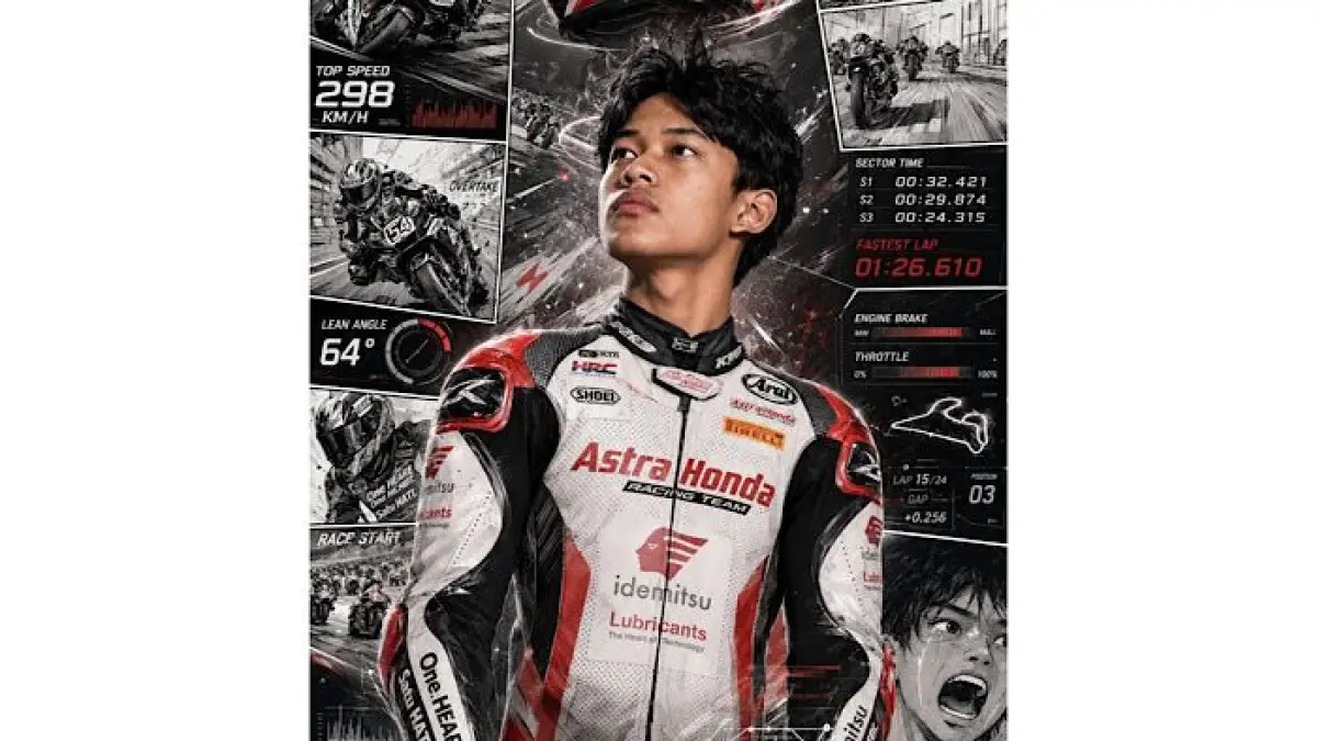 Feda Ega Pratama Moto2 semakin ramai diperbincangkan. Performa konsisten di Moto3 2026 membuka peluang promosi ke kelas intermediate.(pinterest)