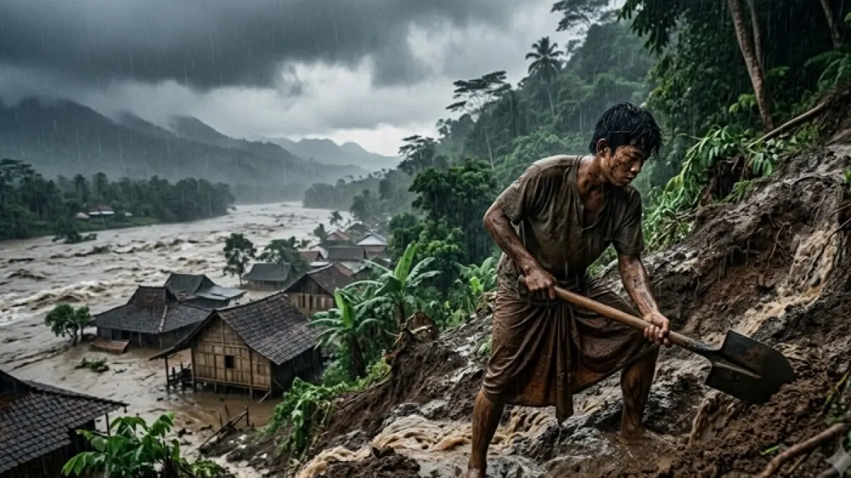 Asal usul Tulungagung mengisahkan pemuda pemberani yang menyelamatkan desa dari banjir besar dengan pengorbanan nyawanya (Pinterest).