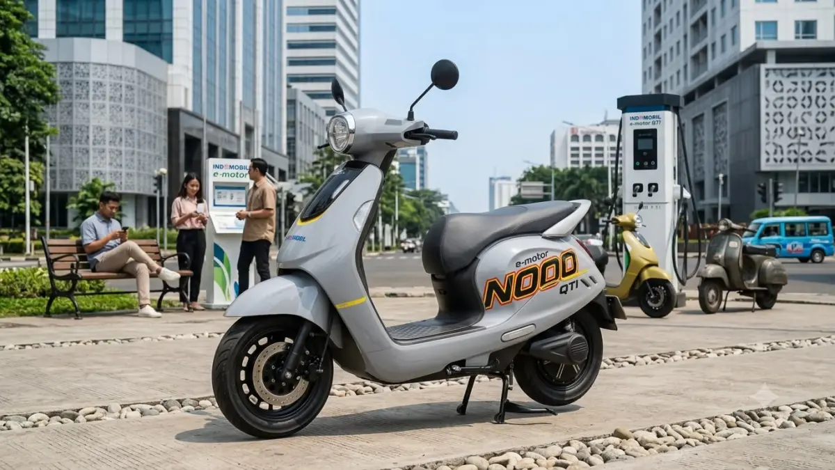 Indomobil eMotor QTI hadir dengan desain sporty, fitur digital modern, dan efisiensi tinggi sebagai motor listrik terbaru di Indonesia.