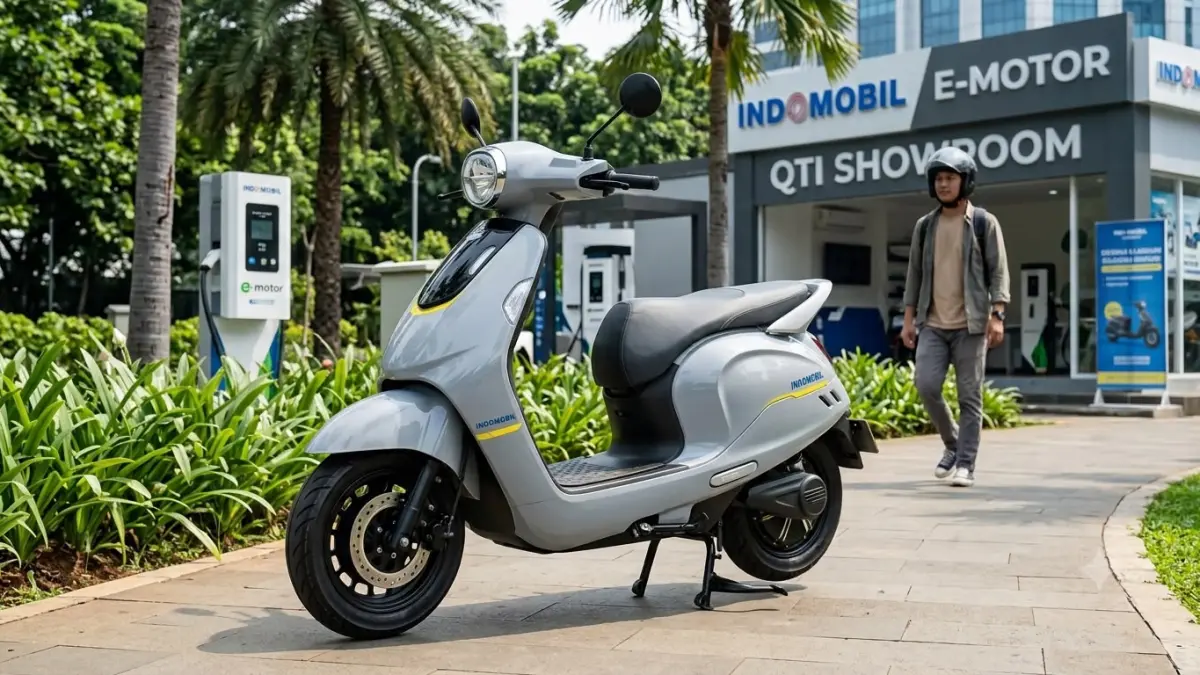 Indomobil eMotor QTI hadir membawa desain futuristis, panel digital, dan efisiensi tinggi sebagai motor listrik terbaru di Indonesia.
