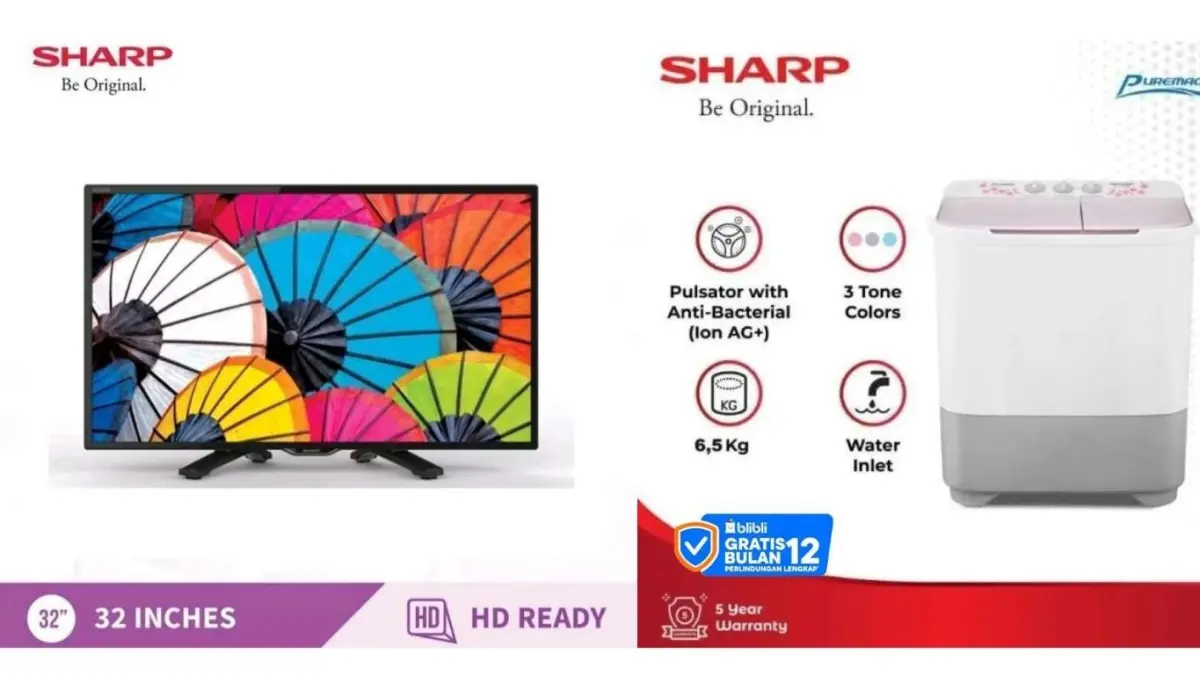 Produk peralatan rumah tangga terbaru merek SHARP tersedia di Blibli.com.