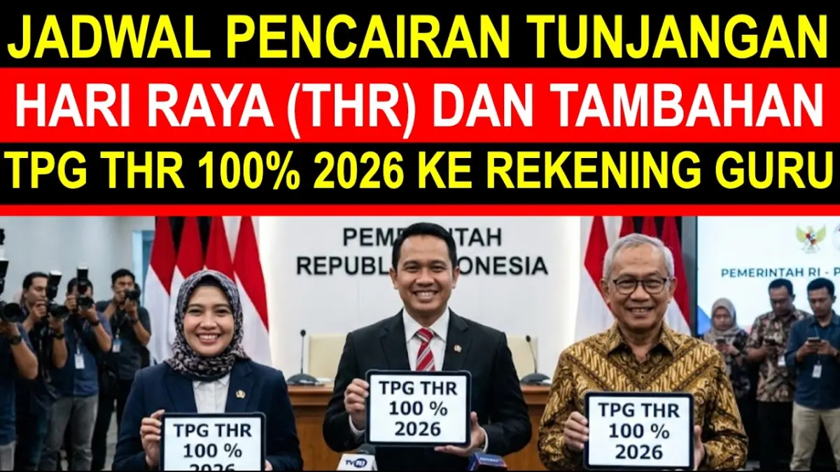 THR Guru ASN 2026 dipastikan cair dengan tambahan TPG 100 persen. Simak jadwal pencairan, komponen pembayaran, dan aturan resminya. (Youtube. com)