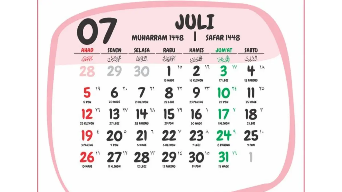 Hari baik bulan Juli menurut Primbon Jawa jatuh pada 14 tanggal. Simak daftar lengkap hari yang dipercaya cocok untuk hajatan dan membuka usaha.