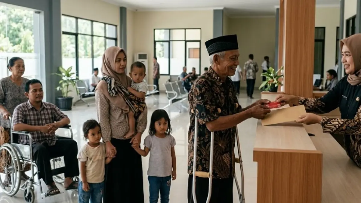 Bansos Tahap 3 cair Juli 2026. Cek nama penerima PKH, BPNT, bantuan beras 10 kg, serta aturan terbaru nominal bantuan. (Ilustrasi Gemini AI)
