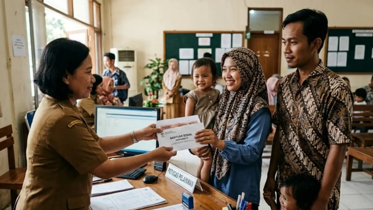 Bansos tahap 3 Juli 2026 mulai cair. Cek status penerima PKH, BPNT, hingga bantuan beras agar tidak kehilangan hak bantuan. (Ilustrasi Gemini AI)