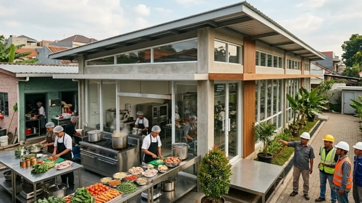 Investasi dapur SPPG Program Makan Bergizi Gratis masih terbuka karena target 15.000 dapur baru terealisasi 3.700 unit. (Ilustrasi Gemini AI)